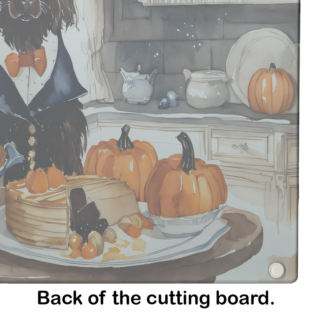 Boykin Spaniel Fall Kitchen Pumpkins Glass Cutting Board