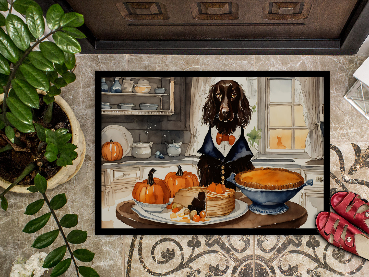 Boykin Spaniel Fall Kitchen Pumpkins Doormat