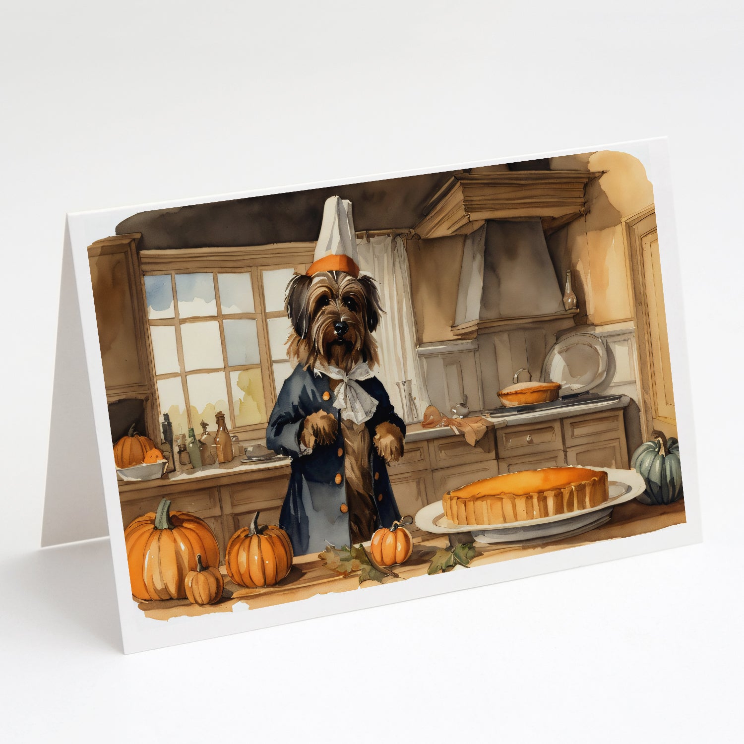 Buy this Briard Fall Kitchen Pumpkins Greeting Cards Pack of 8