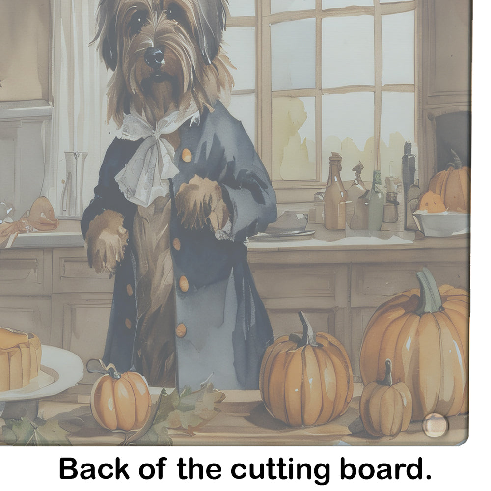 Briard Fall Kitchen Pumpkins Glass Cutting Board