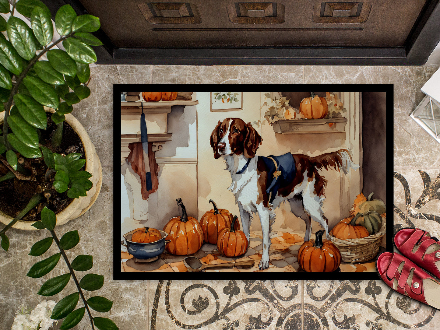 Brittany Fall Kitchen Pumpkins Doormat