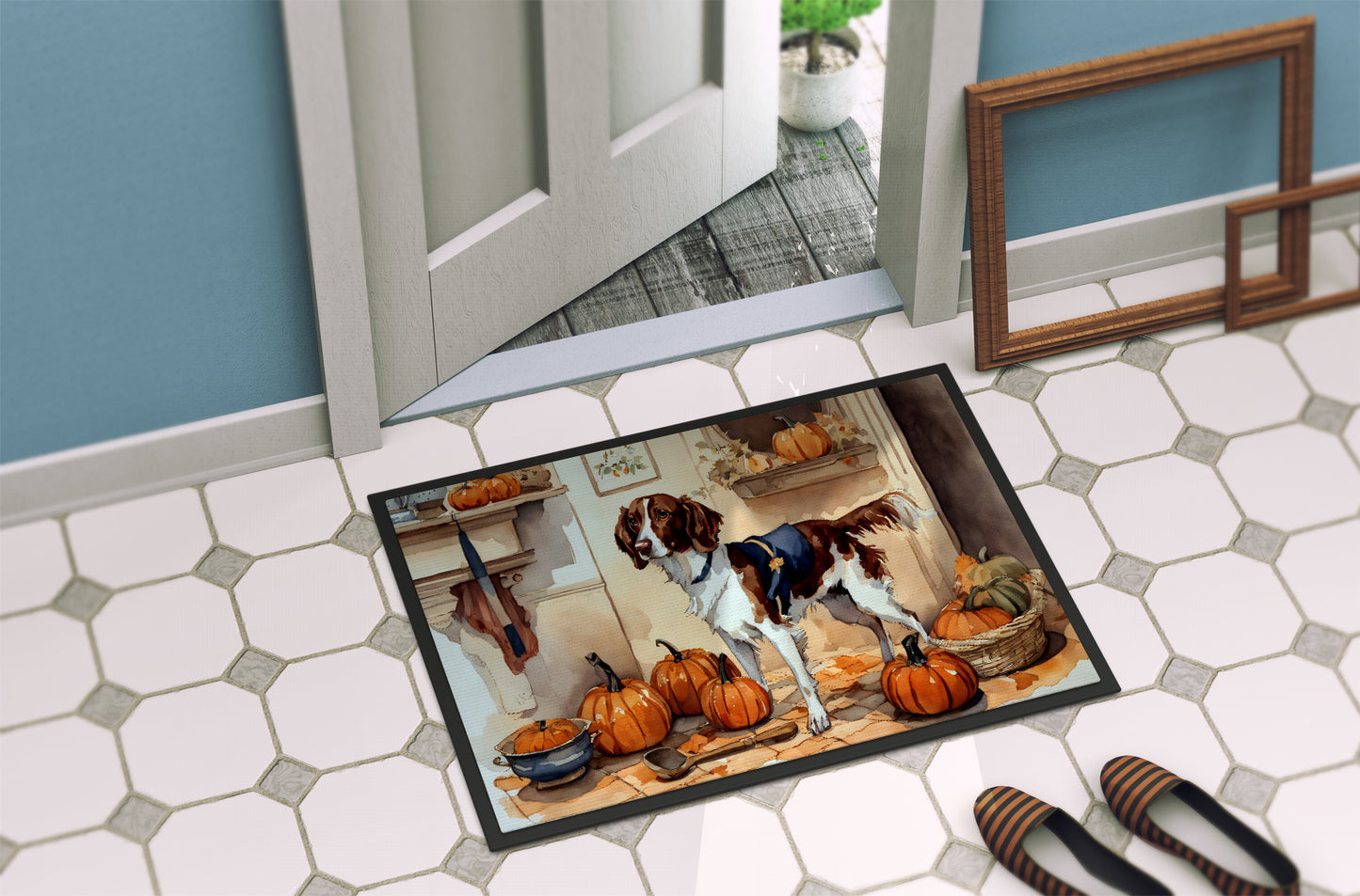 Brittany Fall Kitchen Pumpkins Doormat