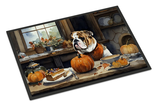 Buy this English Bulldog Fall Kitchen Pumpkins Doormat