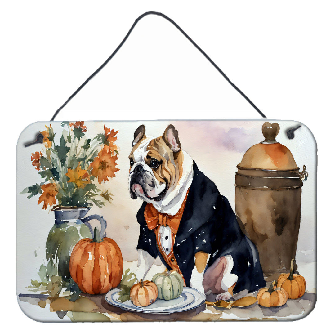 Buy this English Bulldog Fall Kitchen Pumpkins Wall or Door Hanging Prints
