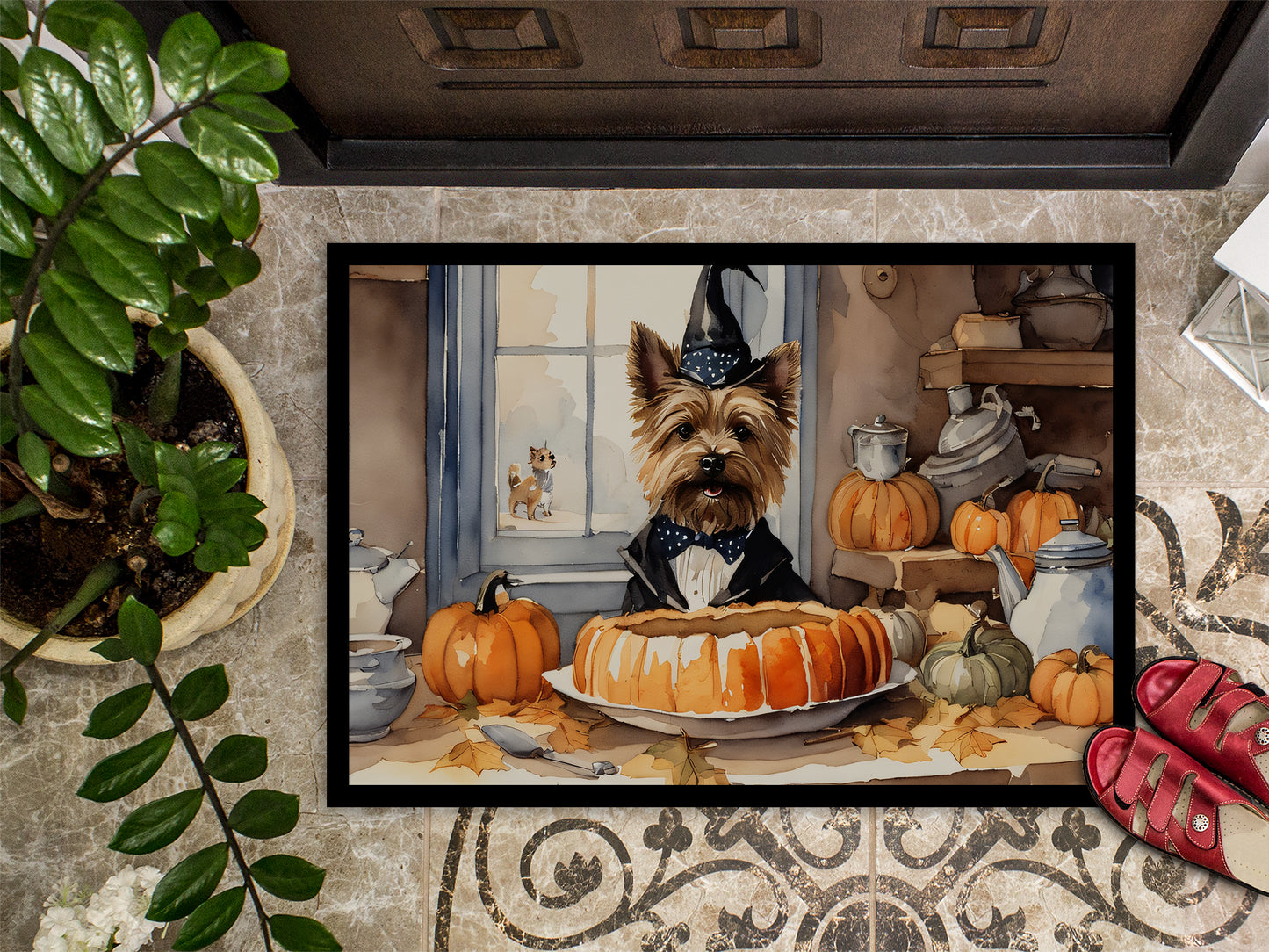 Cairn Terrier Fall Kitchen Pumpkins Doormat