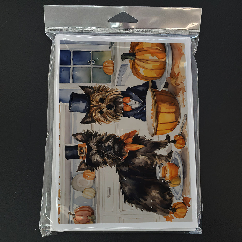 Cairn Terrier Fall Kitchen Pumpkins Greeting Cards Pack of 8