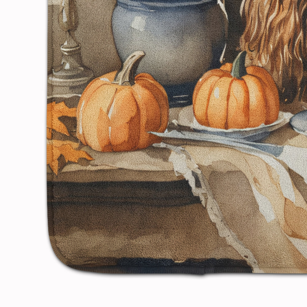 Cavalier Spaniel Fall Kitchen Pumpkins Memory Foam Kitchen Mat