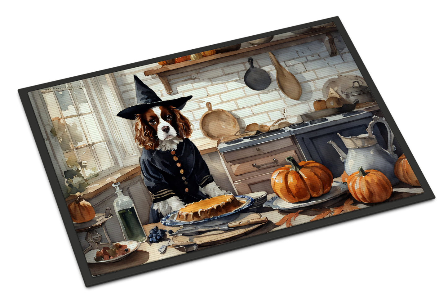 Buy this Cavalier Spaniel Fall Kitchen Pumpkins Doormat