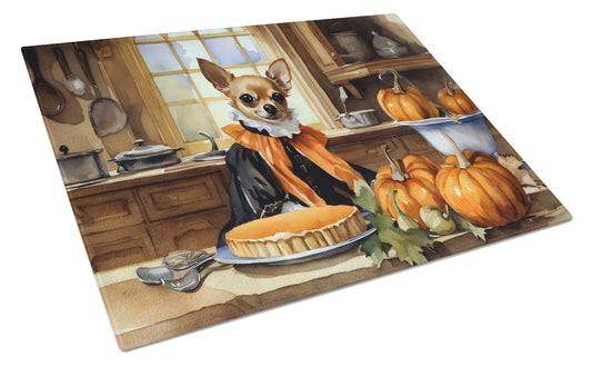 Buy this Chihuahua Fall Kitchen Pumpkins Glass Cutting Board