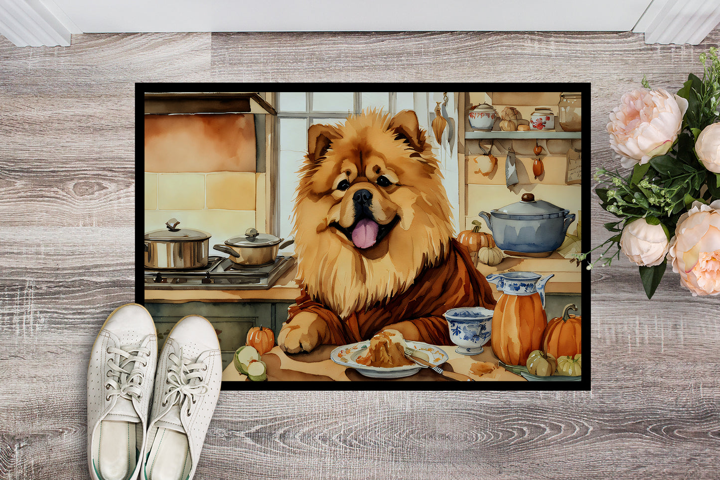 Chow Chow Fall Kitchen Pumpkins Doormat