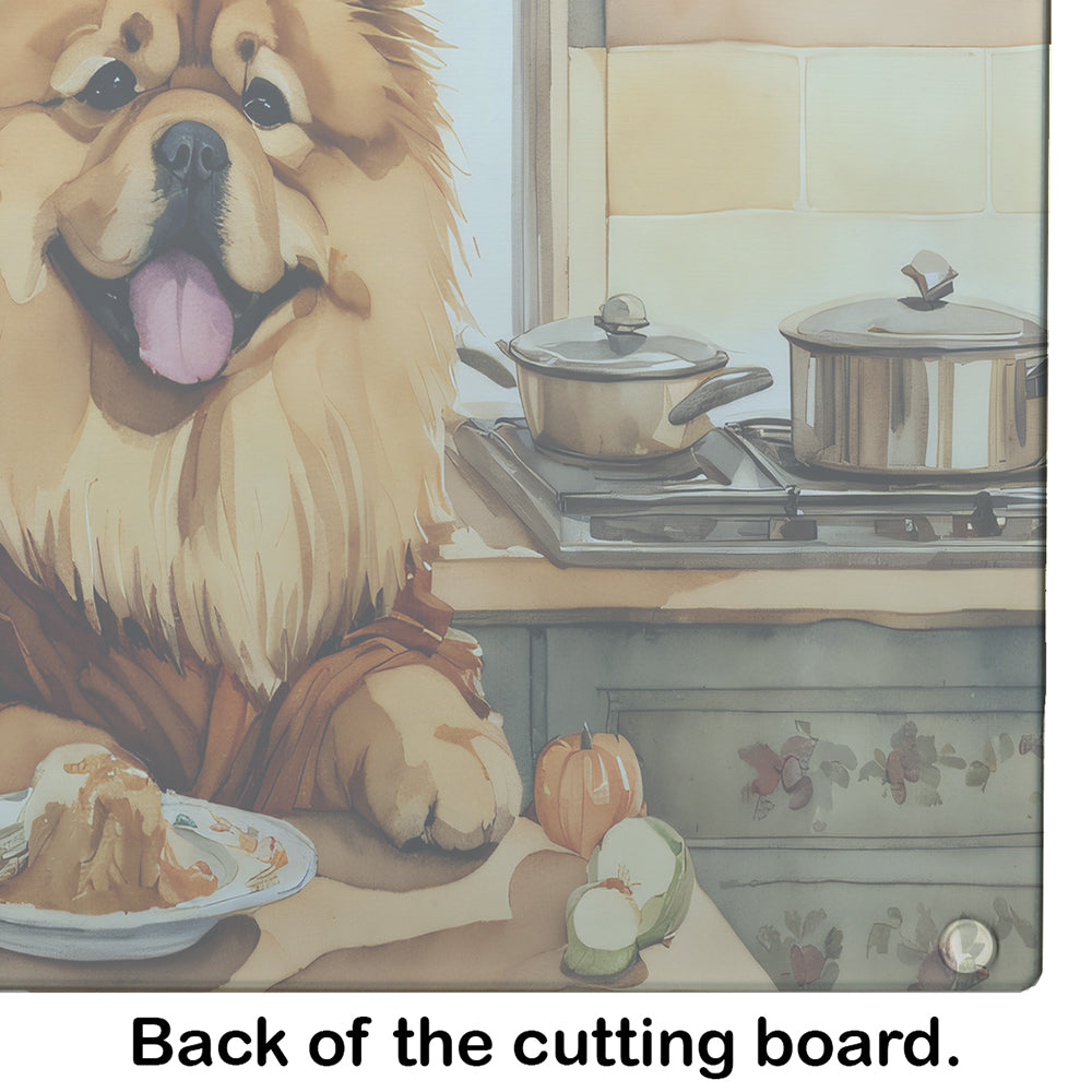 Chow Chow Fall Kitchen Pumpkins Glass Cutting Board