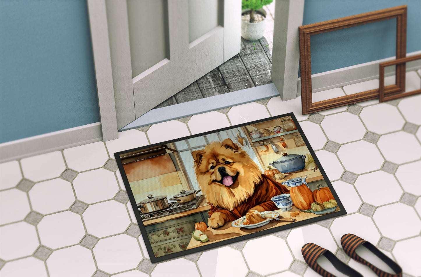 Chow Chow Fall Kitchen Pumpkins Doormat