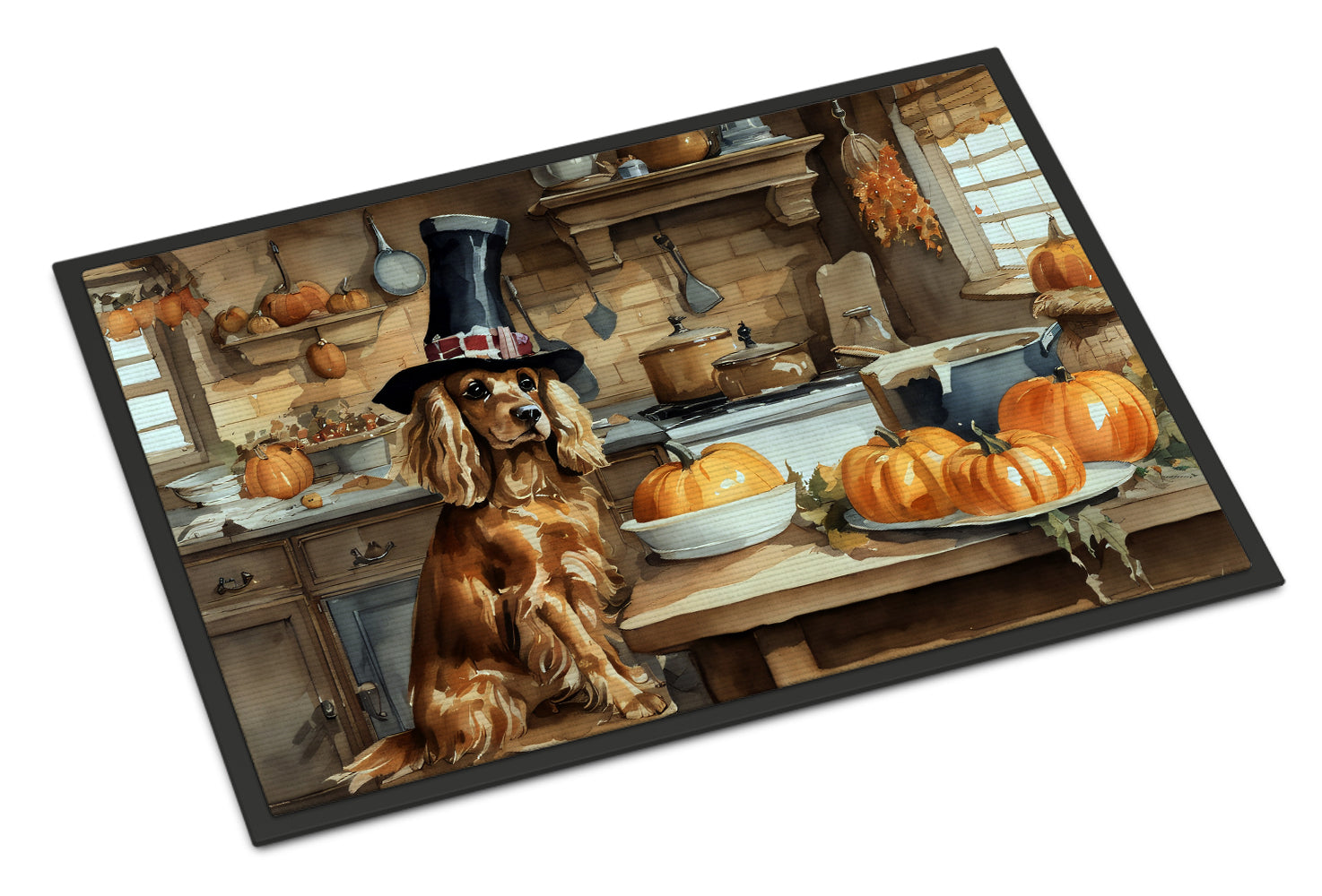 Buy this Cocker Spaniel Fall Kitchen Pumpkins Doormat