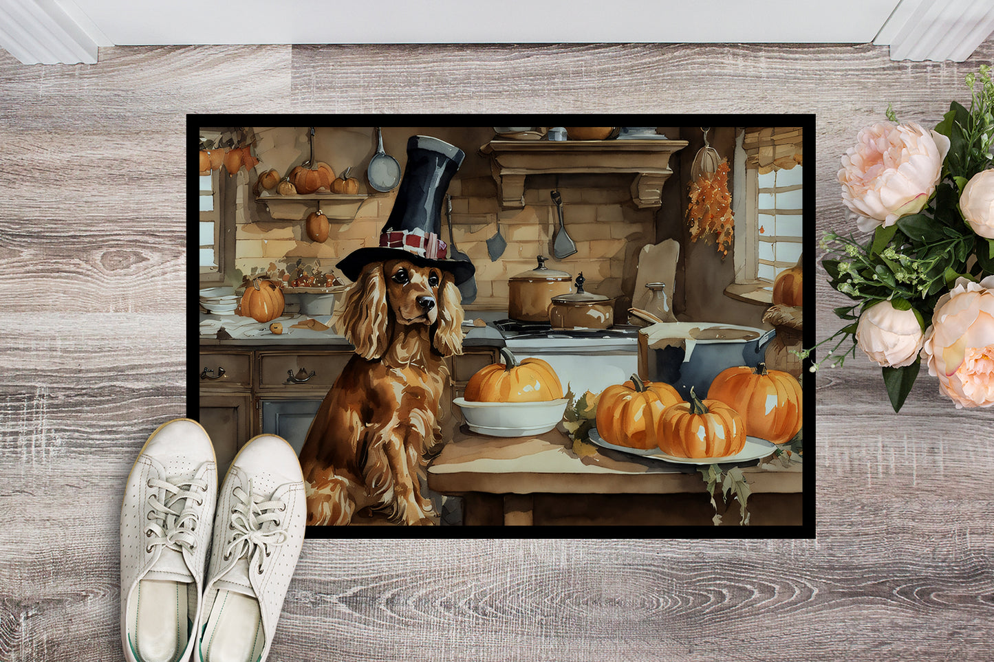 Cocker Spaniel Fall Kitchen Pumpkins Doormat