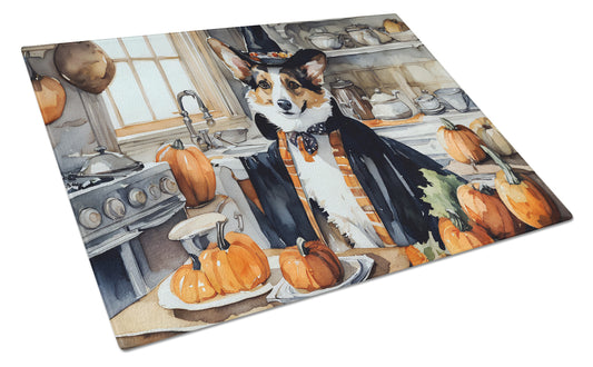 Buy this Corgi Fall Kitchen Pumpkins Glass Cutting Board