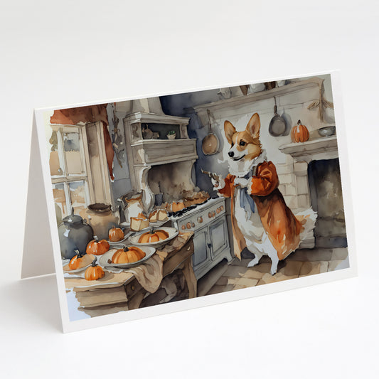 Buy this Corgi Fall Kitchen Pumpkins Greeting Cards Pack of 8