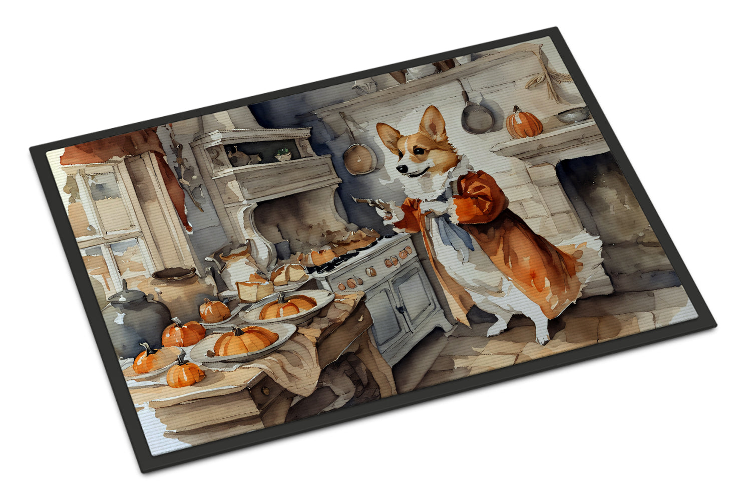 Buy this Corgi Fall Kitchen Pumpkins Doormat