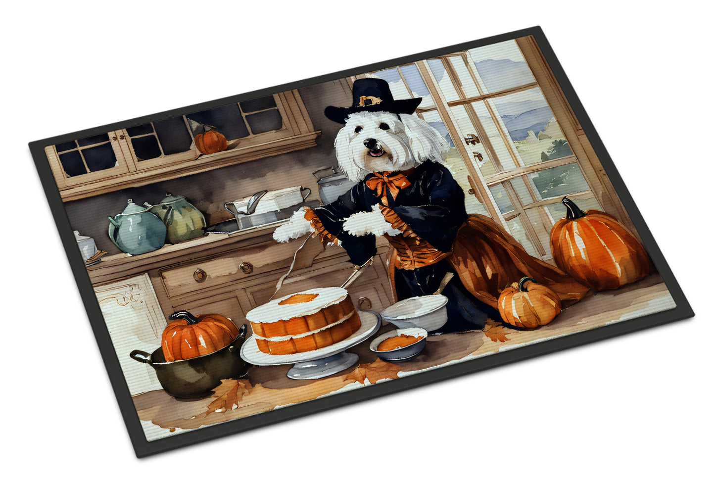 Buy this Coton De Tulear Fall Kitchen Pumpkins Doormat