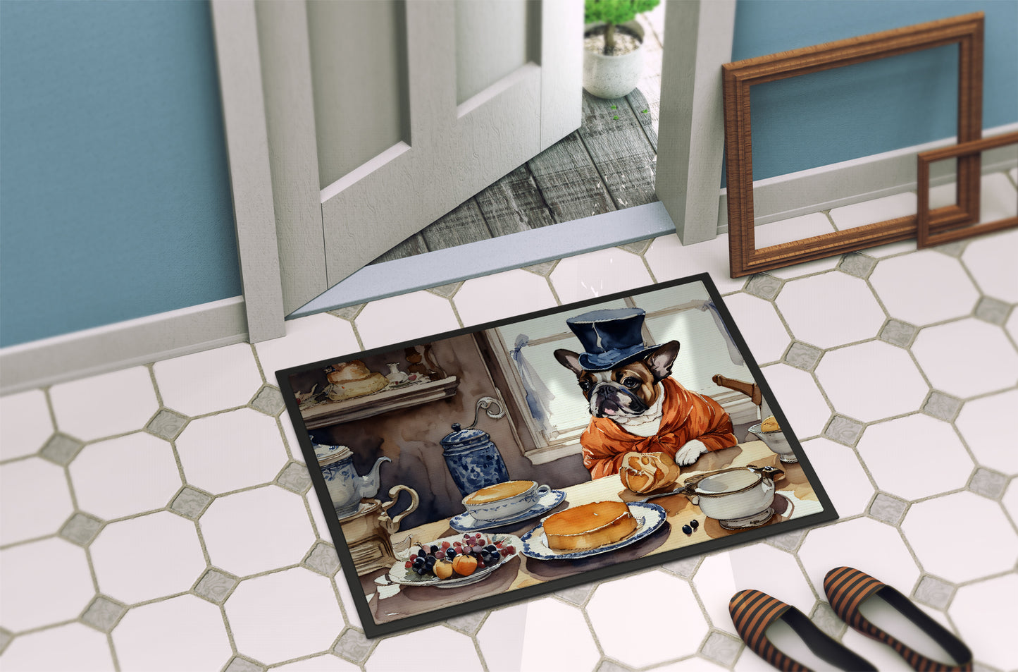 French Bulldog Fall Kitchen Pumpkins Doormat