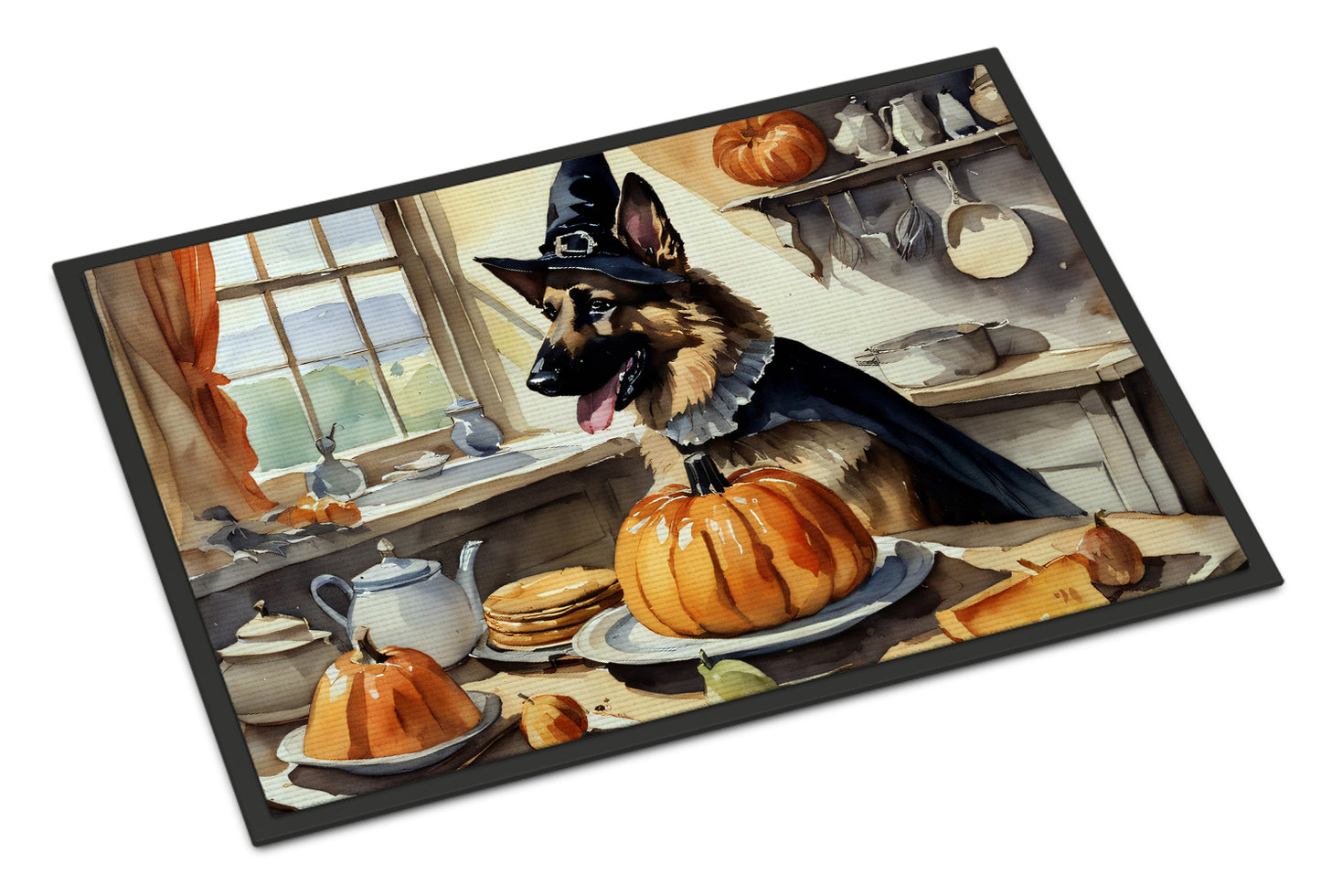 Buy this German Shepherd Fall Kitchen Pumpkins Doormat