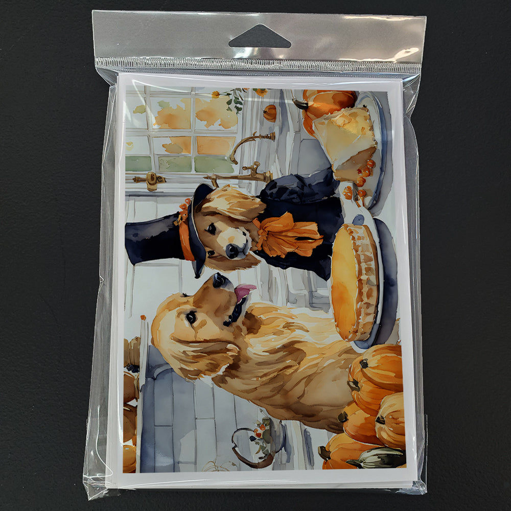 Golden Retriever Fall Kitchen Pumpkins Greeting Cards Pack of 8