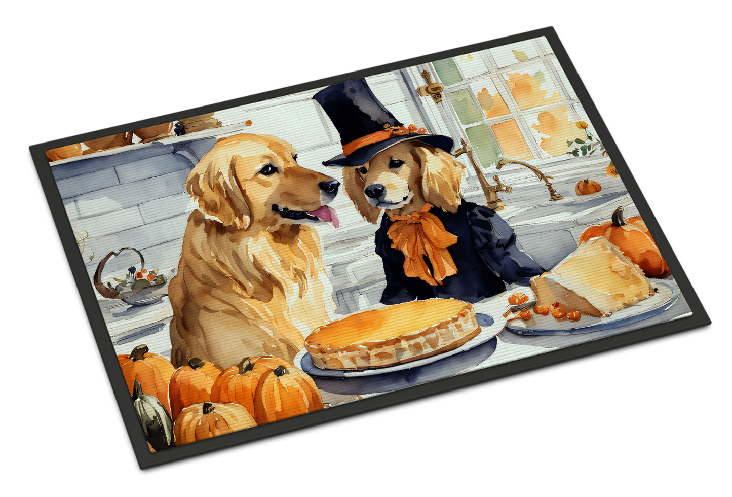 Buy this Golden Retriever Fall Kitchen Pumpkins Doormat