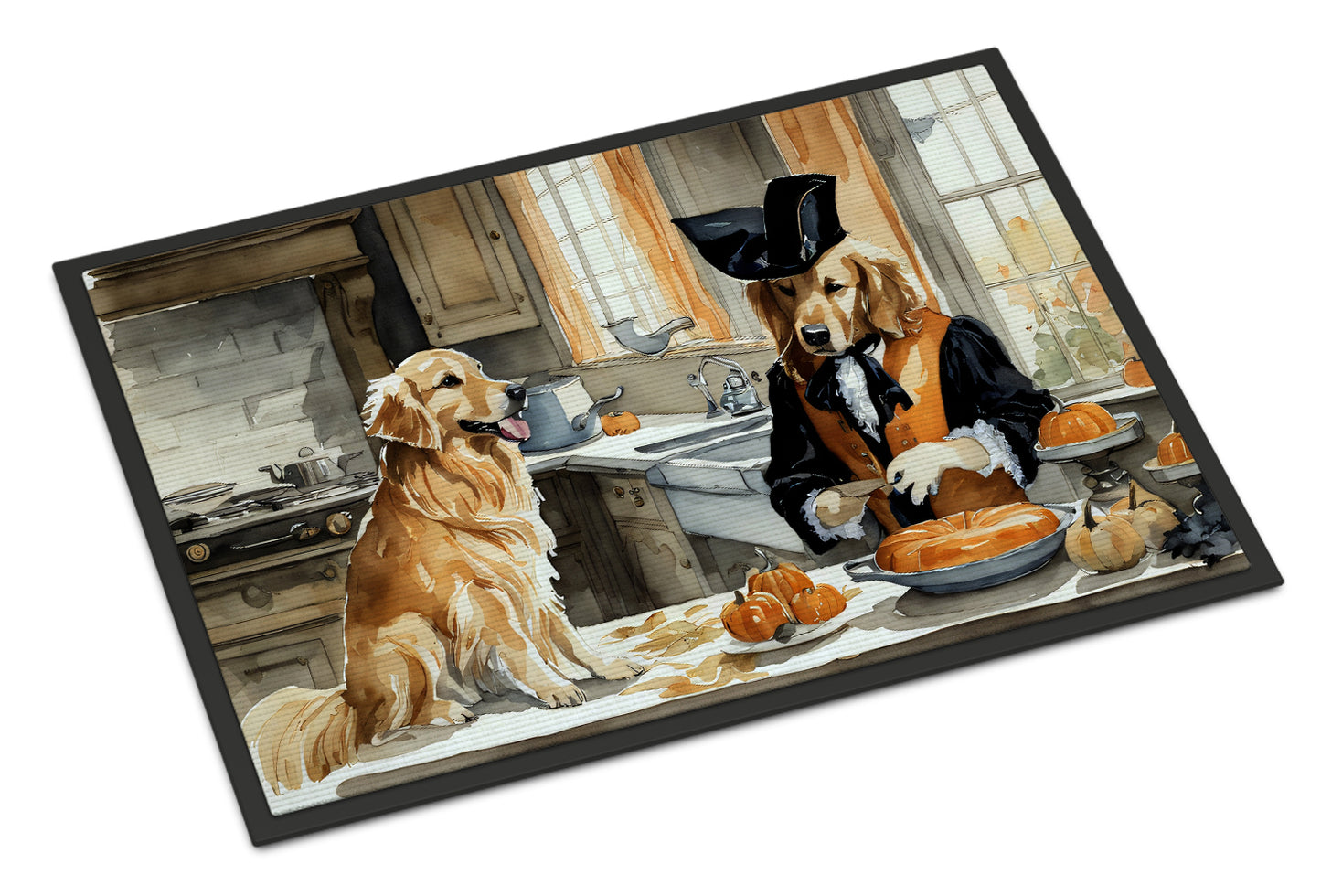 Buy this Golden Retriever Fall Kitchen Pumpkins Doormat