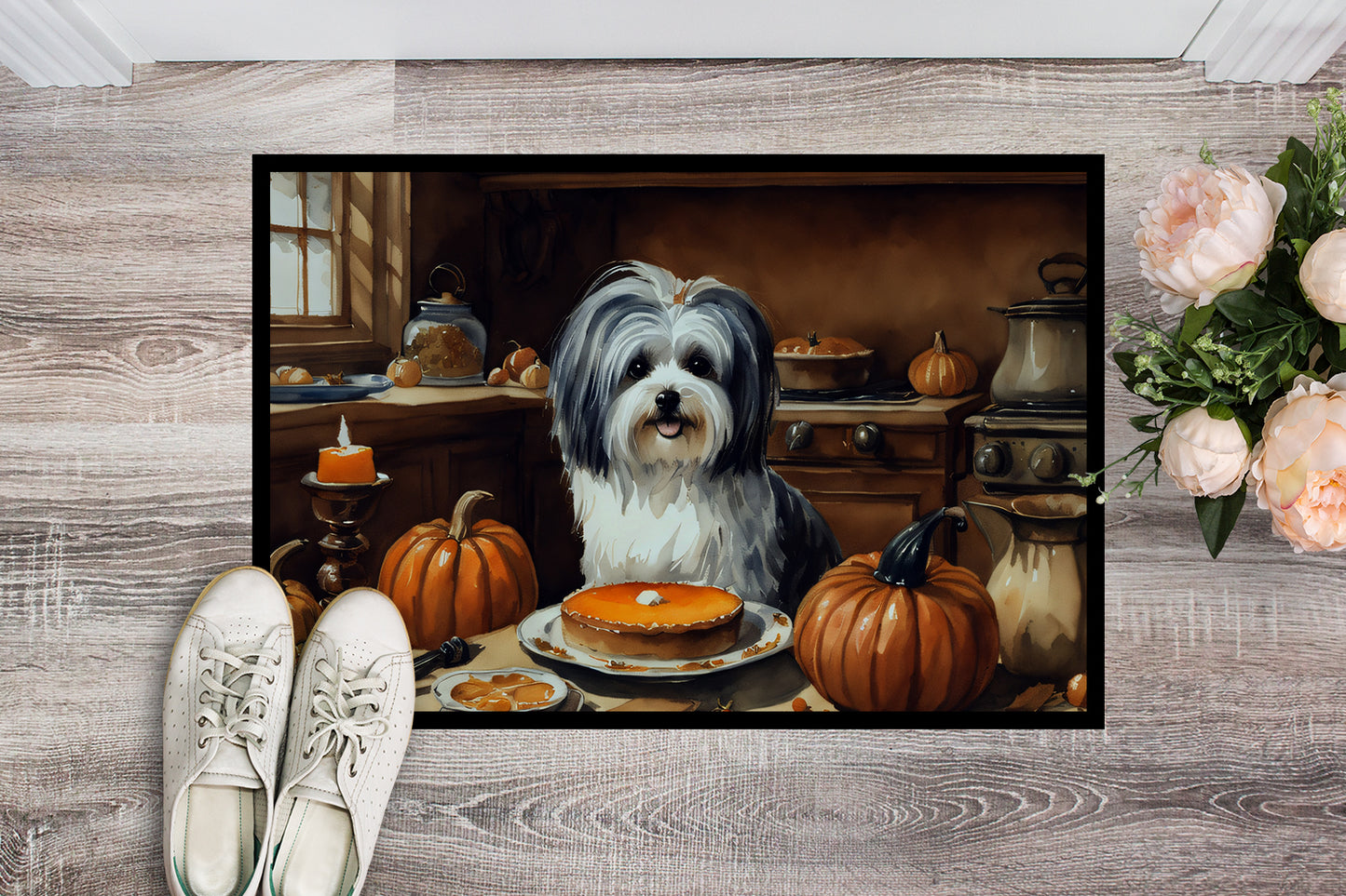 Havanese Fall Kitchen Pumpkins Doormat