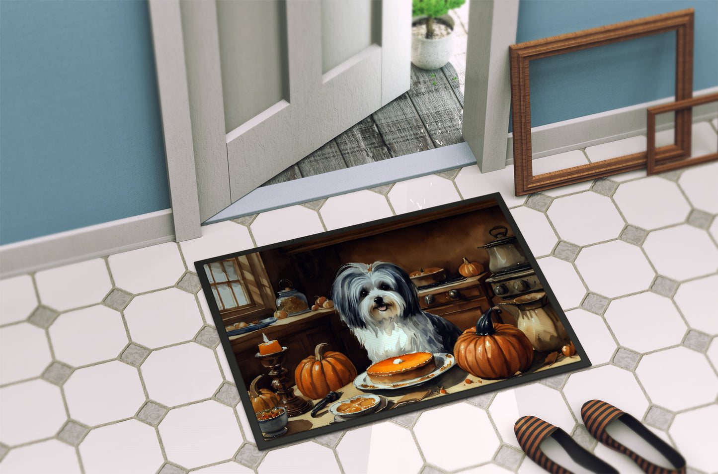 Havanese Fall Kitchen Pumpkins Doormat