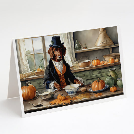 Buy this Irish Setter Fall Kitchen Pumpkins Greeting Cards Pack of 8