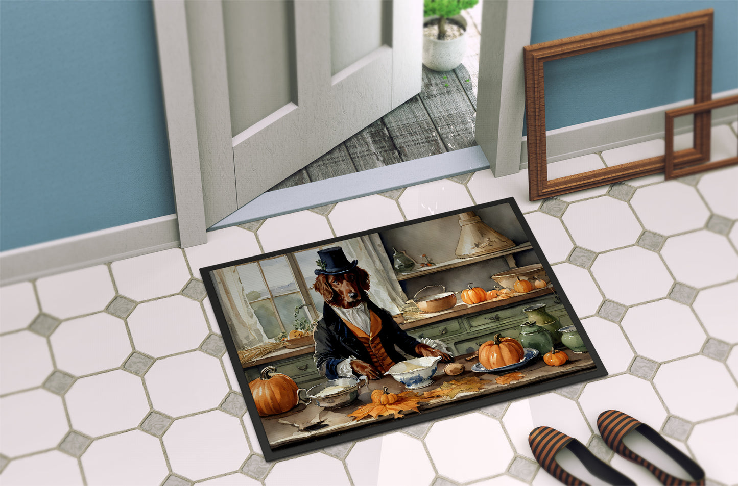 Irish Setter Fall Kitchen Pumpkins Doormat