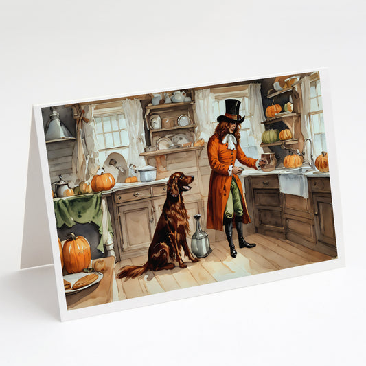 Buy this Irish Setter Fall Kitchen Pumpkins Greeting Cards Pack of 8