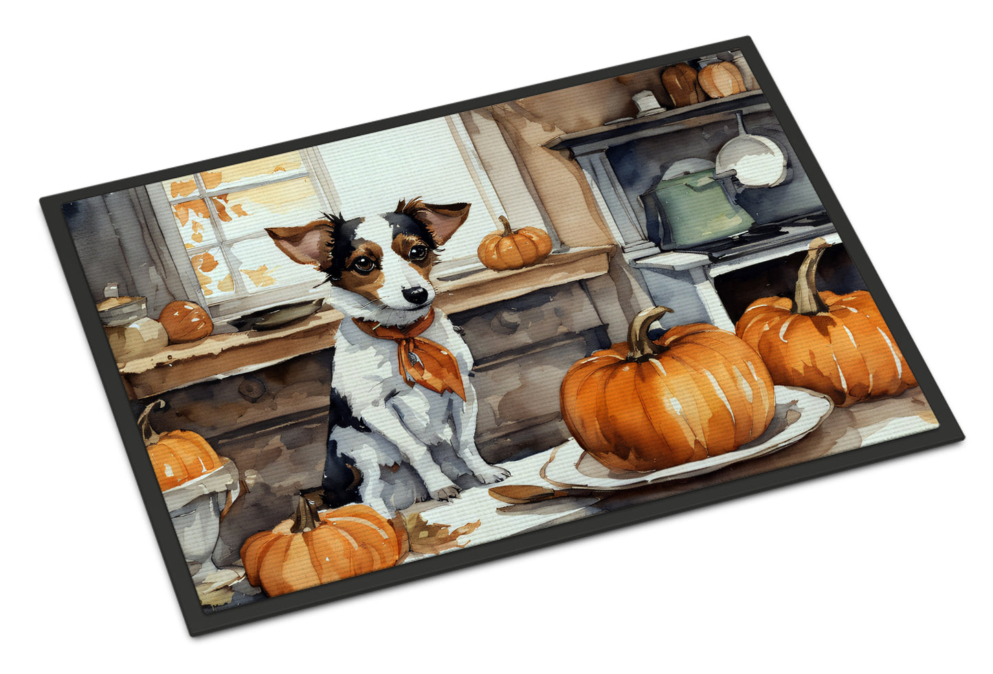 Buy this Jack Russell Terrier Fall Kitchen Pumpkins Doormat