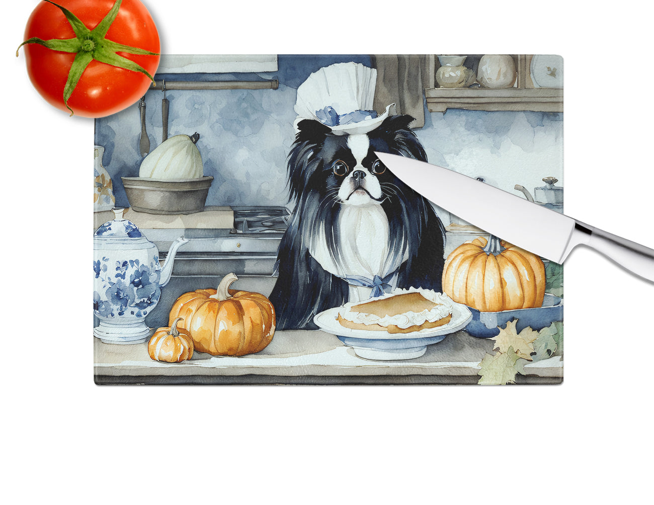 Japanese Chin Fall Kitchen Pumpkins Glass Cutting Board