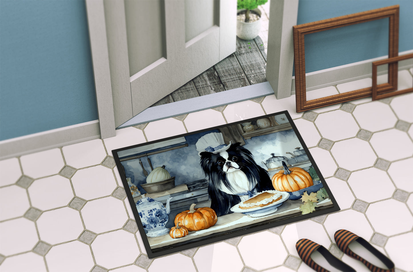 Japanese Chin Fall Kitchen Pumpkins Doormat