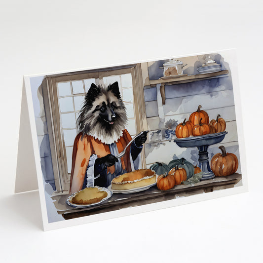 Buy this Keeshond Fall Kitchen Pumpkins Greeting Cards Pack of 8