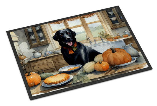 Buy this Black Lab Fall Kitchen Pumpkins Doormat