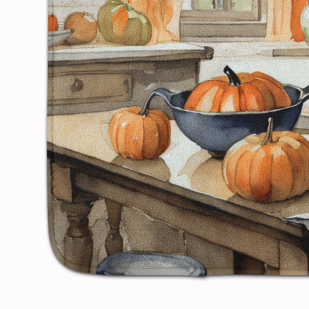 Black Lab Fall Kitchen Pumpkins Memory Foam Kitchen Mat