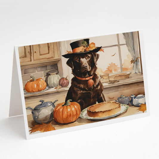 Buy this Chocolate Lab Fall Kitchen Pumpkins Greeting Cards Pack of 8