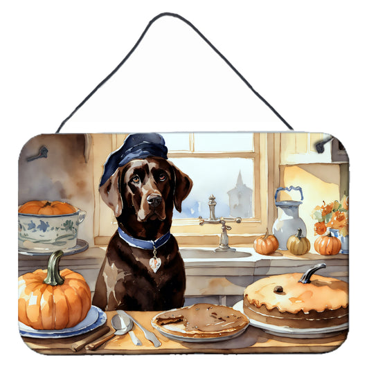 Buy this Chocolate Lab Fall Kitchen Pumpkins Wall or Door Hanging Prints