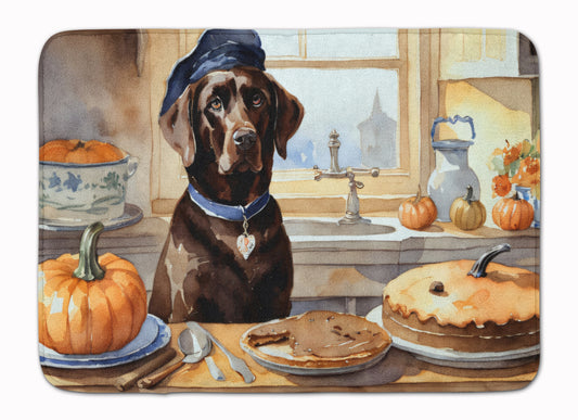 Buy this Chocolate Lab Fall Kitchen Pumpkins Memory Foam Kitchen Mat