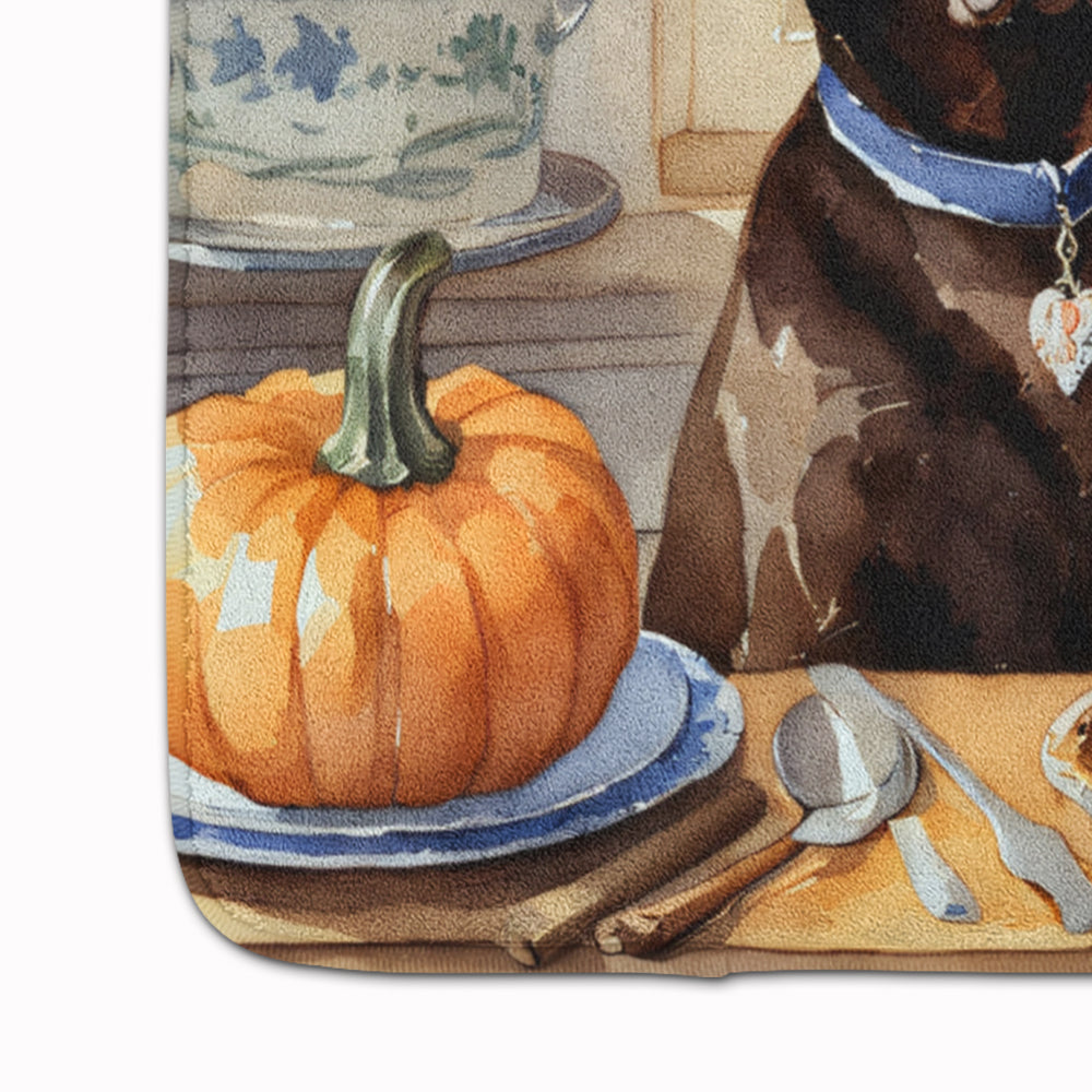 Chocolate Lab Fall Kitchen Pumpkins Memory Foam Kitchen Mat