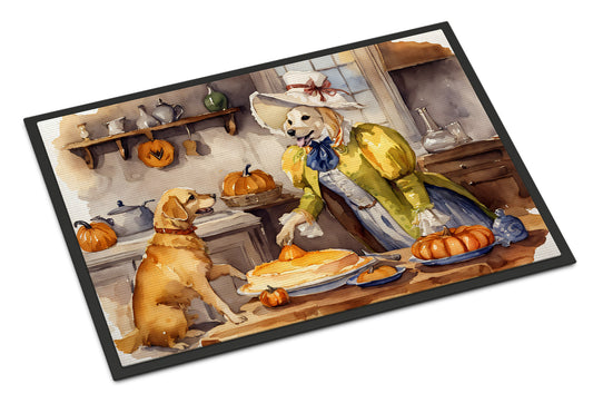 Buy this Yellow Lab Fall Kitchen Pumpkins Doormat