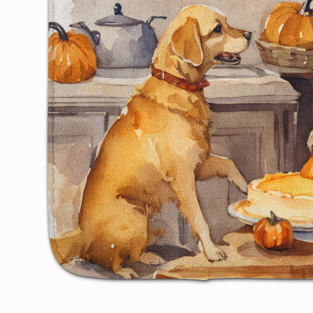 Yellow Lab Fall Kitchen Pumpkins Memory Foam Kitchen Mat