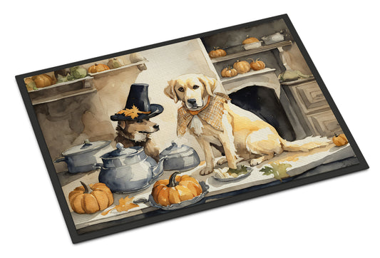 Buy this Yellow Lab Fall Kitchen Pumpkins Doormat