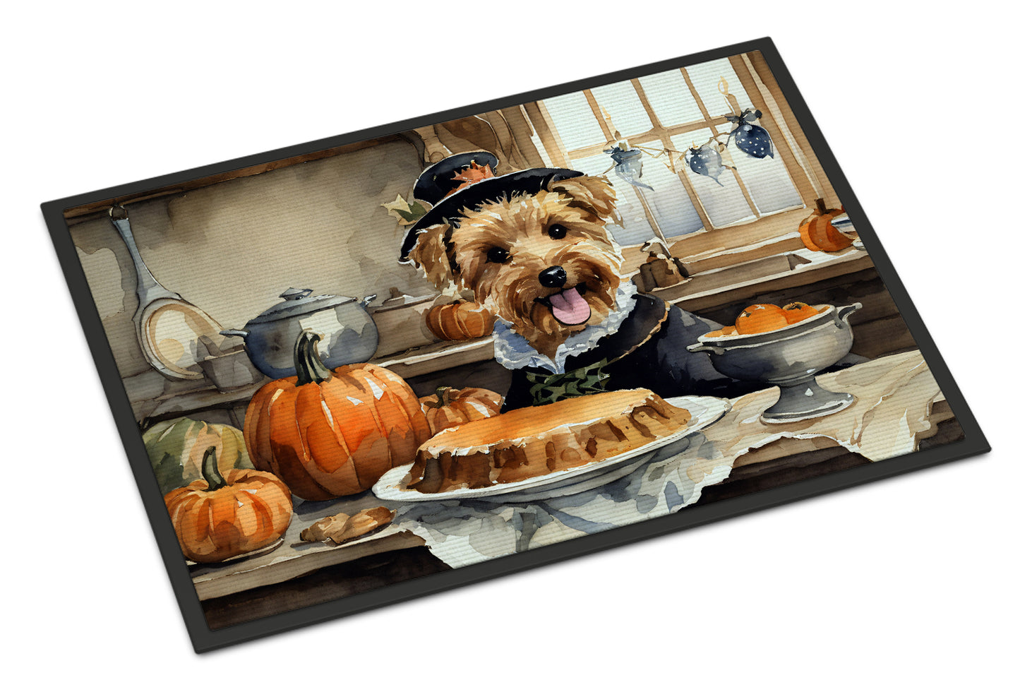 Buy this Lakeland Terrier Fall Kitchen Pumpkins Doormat