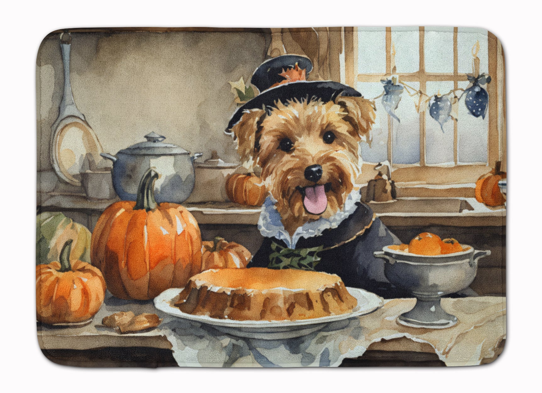 Buy this Lakeland Terrier Fall Kitchen Pumpkins Memory Foam Kitchen Mat