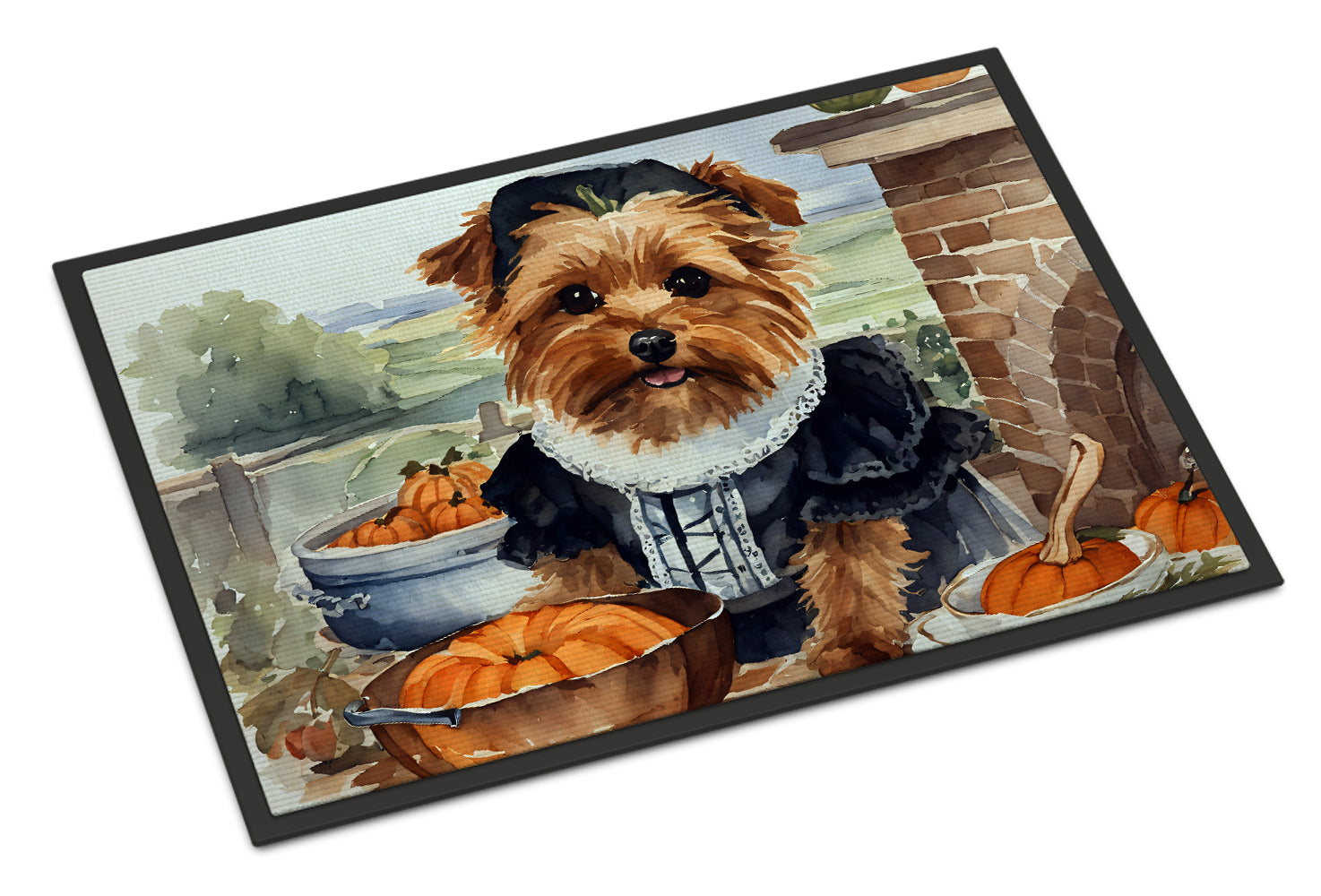 Buy this Norfolk Terrier Fall Kitchen Pumpkins Doormat