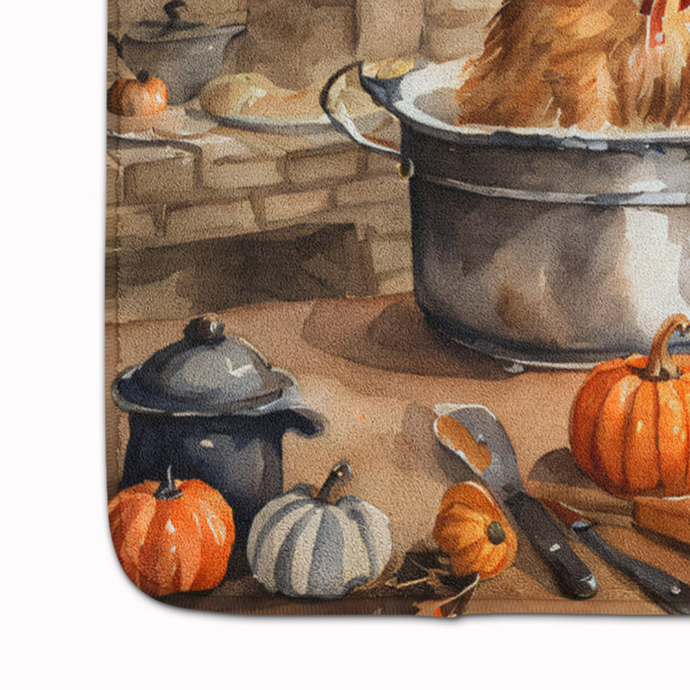 Norwich Terrier Fall Kitchen Pumpkins Memory Foam Kitchen Mat