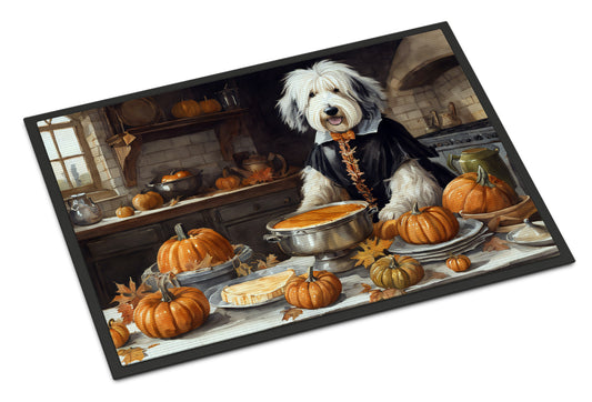 Buy this Old English Sheepdog Fall Kitchen Pumpkins Doormat